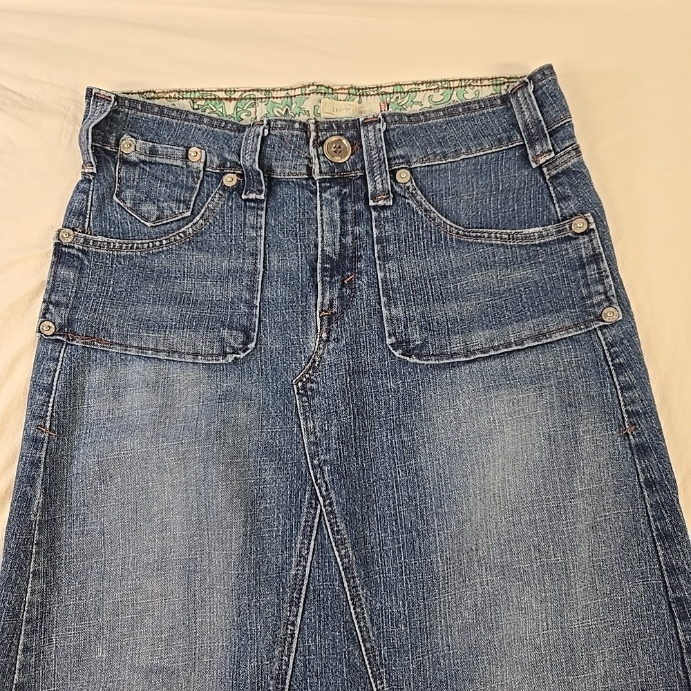 LEVI STRAUSS Signature Size 8 Women's Denim Maxi Skirt Comfort Stretch - Picture 2 of 8